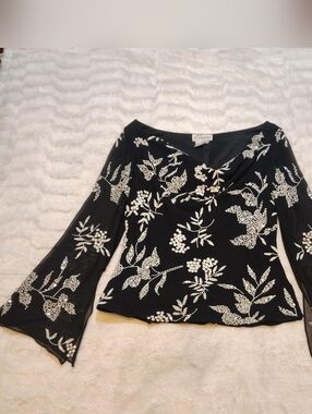 J Laxmi Black Beaded Top